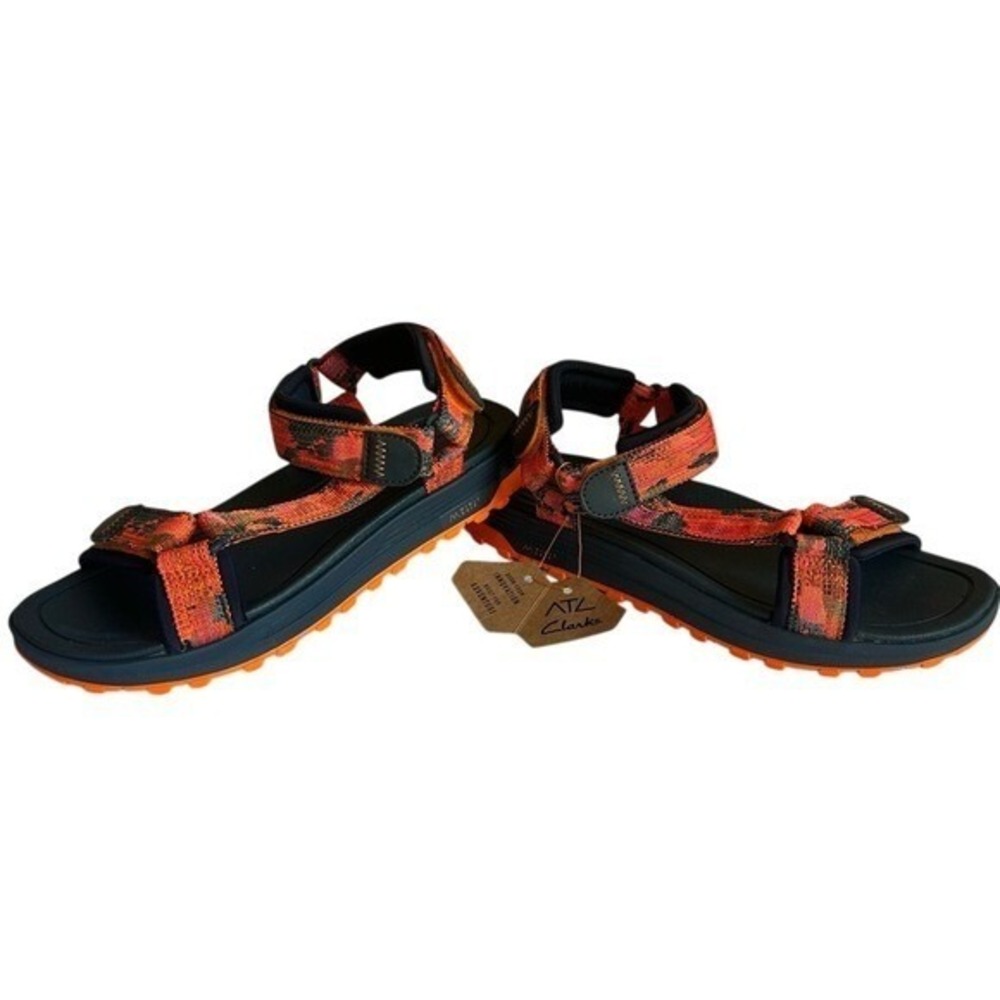 NWT‎ Clarks ATL Mimic Grip Orange Canvas Sandals Mens Size 8